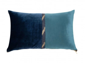 Bicolor green and blue cushion cover