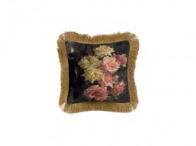 Yellow and pink flower cushion
