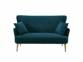 Petroleum blue velvet sofa