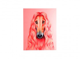 Pink dog canvas 180 x 140 cm