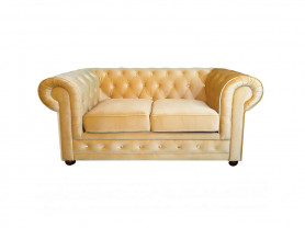 Chester sofa yellow velvet 2 pax