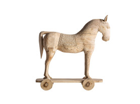 Teak horse figure